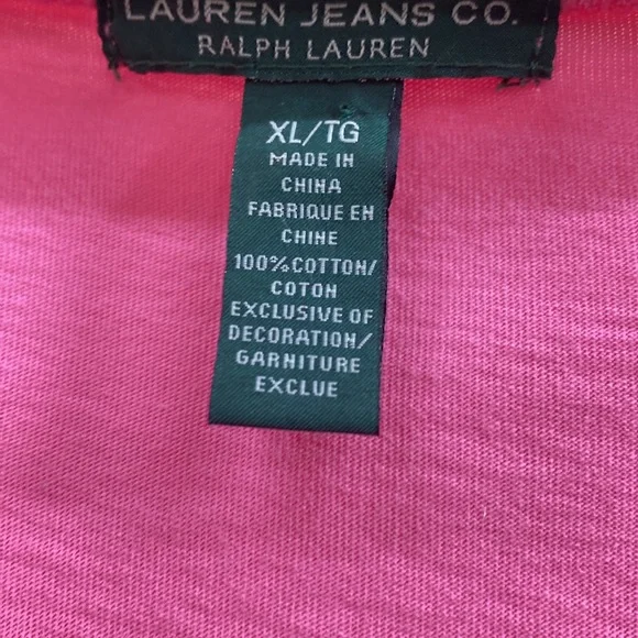 Lauren Ralph Lauren XL pink short sleeve top - Picture 5 of 5